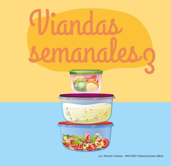 Planificación y organización semanal (Viandas, 8 recetarios)